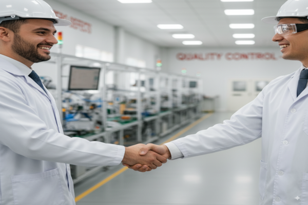 Business partnership handshake