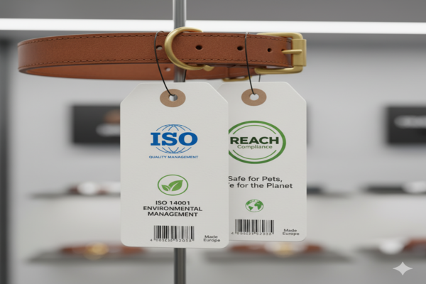 product tags showing ISO and REACH compliance