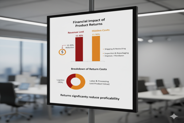 a chart showing the financial cost of product returns on a business
