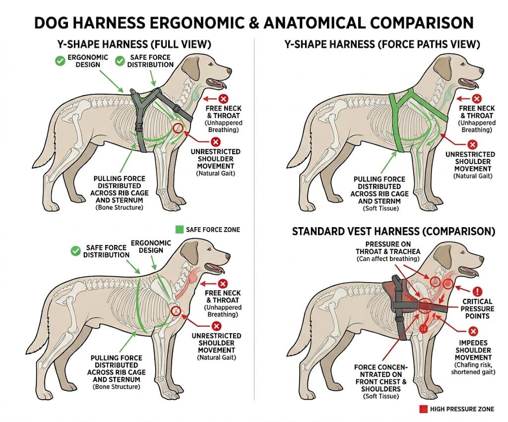 DOG HARNESS ERGONOMIC & ANATOMICAL COMPARISON
